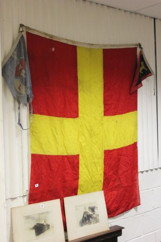 A Large Naval Flag plus two others one marked RNLI