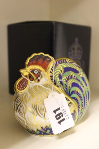 A Royal Crown Derby Farmyard Cockerel Limited Edition Paperweight, signed and dated 29/11/03,