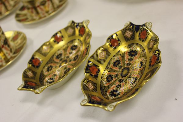 Two Royal Crown Derby `Old Imari` Ashtrays, boxed