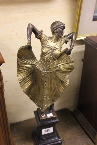 A Bronze of a Dancing Lady signed D H Chiparus