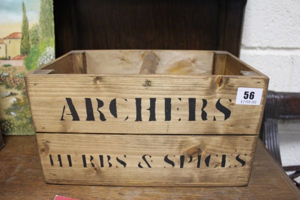 A Pine Trug `Archers Herbs and Spices`