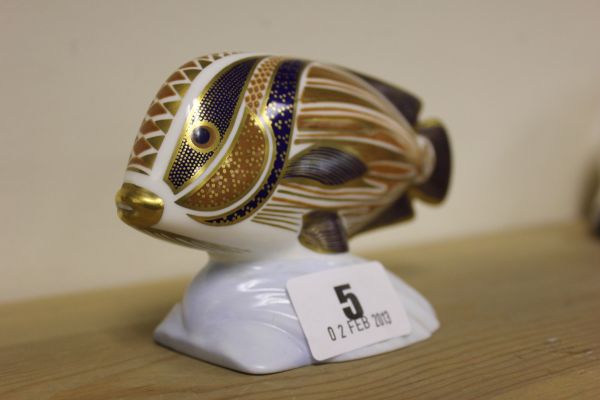 A Royal Crown Derby Sweet Lips (Tropical Fish) Paperweight