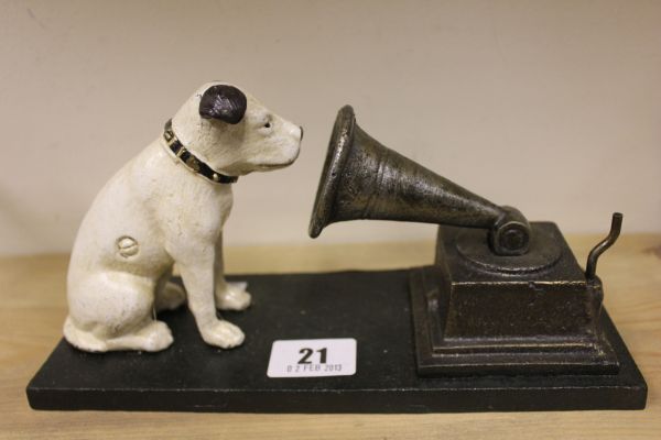 A Cast Iron Model of HMV`s Nipper the Dog