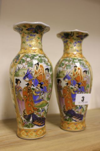 A Pair of Japanese Satsuma Style Vases