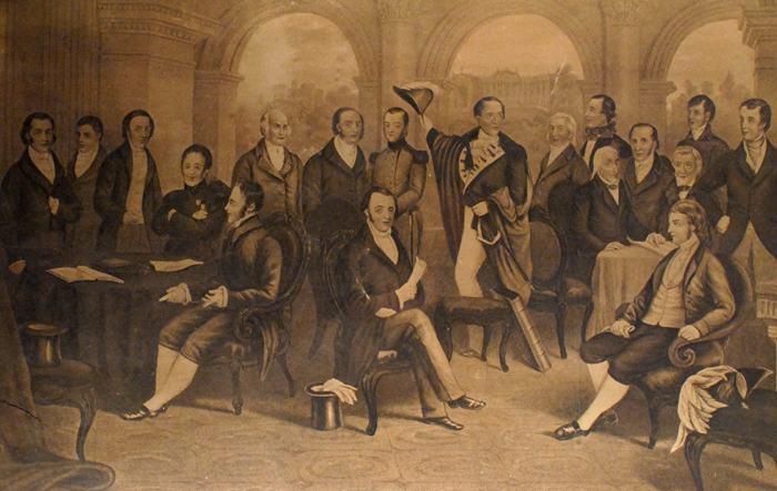 1798: `United Irish Patriots` print A large framed print showing the United Irishmen leaders of