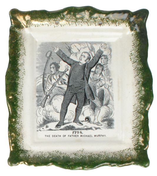 1798: Father Micheal Murphy Staffordshire commemorative wall plaque A 19th Century Staffordshire