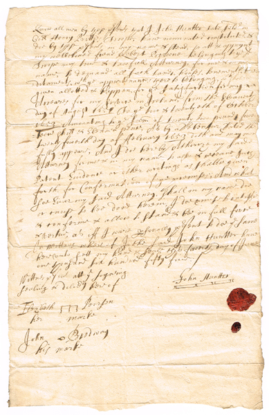 1655 (4 June) Cromwellian Soldier sells his grant of land in Ireland A scarce manuscript document