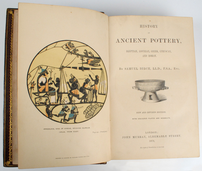 Samuel Birch `A History of Ancient Pottery, Egyptian, Assyrian, Greek, Etruscan, and Roman.` London: