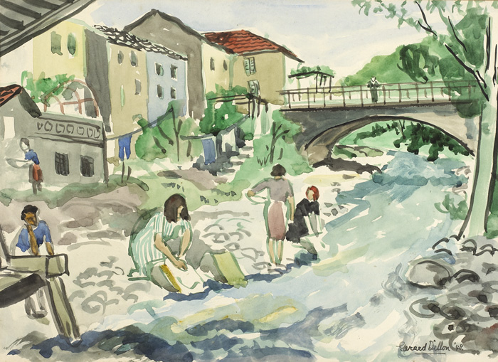 Gerard Dillon (1916-1971)WASHER WOMEN, 1948watercoloursigned and dated lower