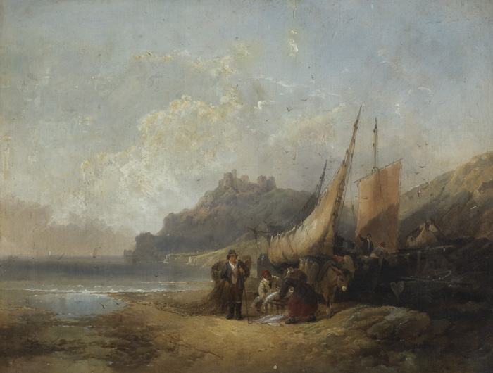 In the style of William Shayer I (1788-1879)LLANSTEFFAN CASTLE, SOUTH WALESoil on canvas laid on