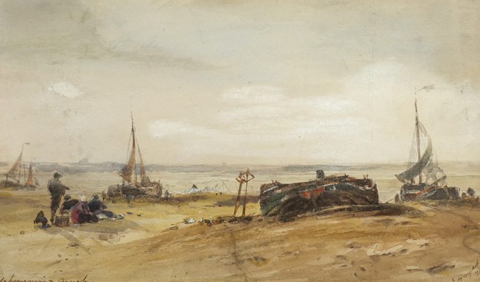 Edwin Hayes RHA RI ROI (1819-1904)SCHEVENINGEN BEACH, HOLLAND, 1874watercoloursigned and dated lower