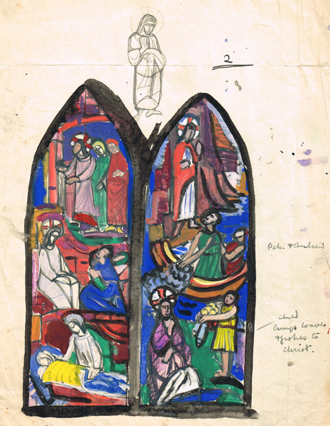 Evie Hone HRHA (1894-1955)DESIGN FOR ANDREW JAMESON WINDOW, ST. MARY`S CHURCH OF IRELAND, HOWTH,