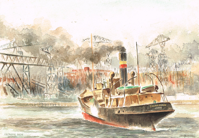 Dan Rainey (fl.1930s)HISTORICAL BELFAST MARITIME AND SHIPPING WATERCOLOURS AND PEN AND INK