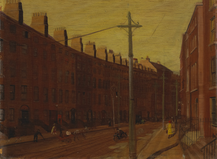 Harry Kernoff RHA (1900-1974)GEORGIAN HOUSES [HARCOURT ST.], DUBLIN, c.1926oil on panelsigned