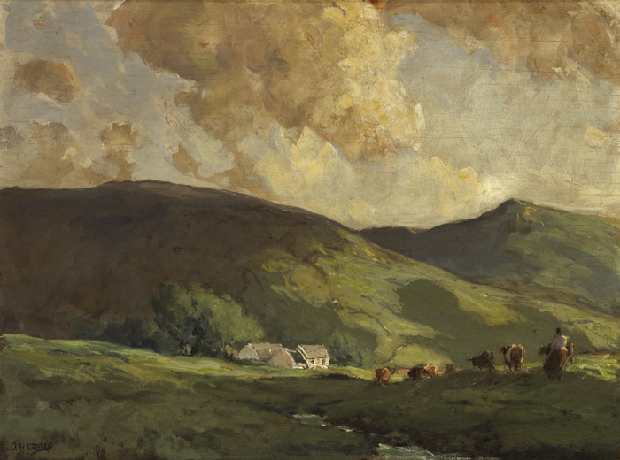 James Humbert Craig RHA RUA (1877-1944)THE TOPS OF GLENDUN, COUNTY ANTRIMoil on boardsigned lower