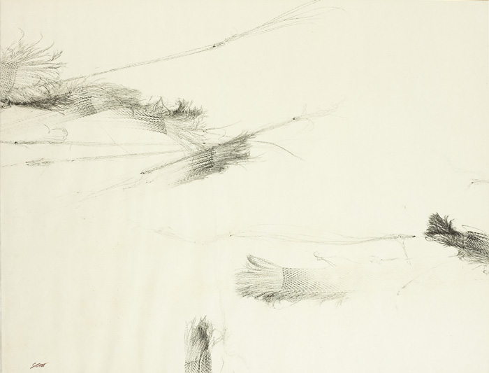 Patrick Scott HRHA (b.1921)GESTURAL DRAWINGpencil and charcoalsigned lower leftLandscaPortraite19 by