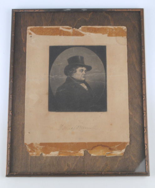 1844: Portrait of Daniel O`Connell with facsimile signature8 by 6in."Framed lithograph portait of