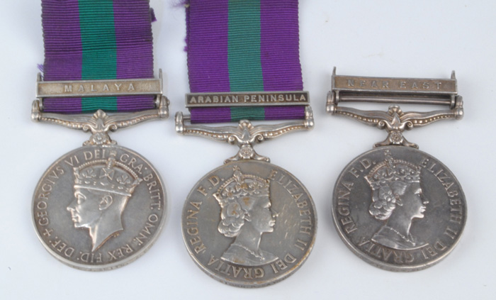 1948-60: British Army General Service Medals for Malaya, Near East and Arabian PeninsulaGSM GVI type