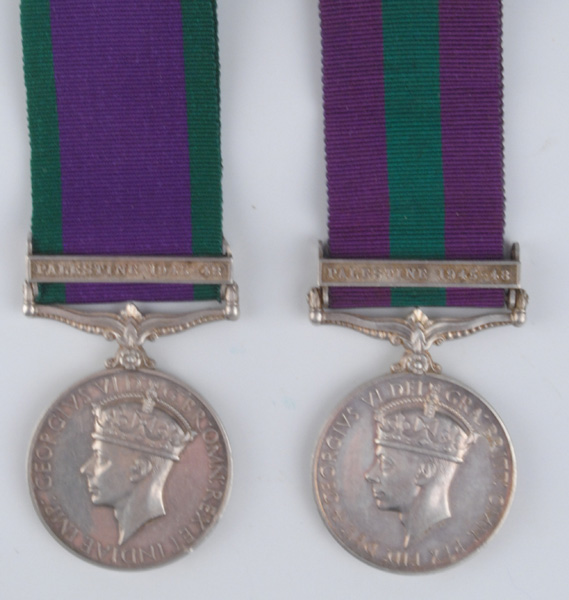 1945-48: Palestine General Service Medals to Army Service Corps unitsGeneral Service Medal GVI