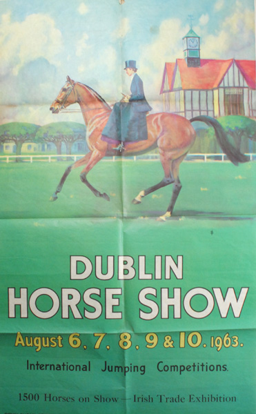 1963: Dublin Horse Show `International Jumping Competitions` poster40 by 25in.colour lithograph,