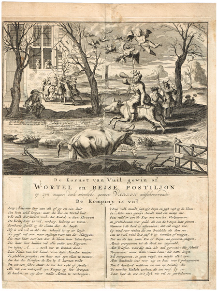 17th Century: Collection of economic bubble satirical engravingsCollection of 10 Dutch satirical
