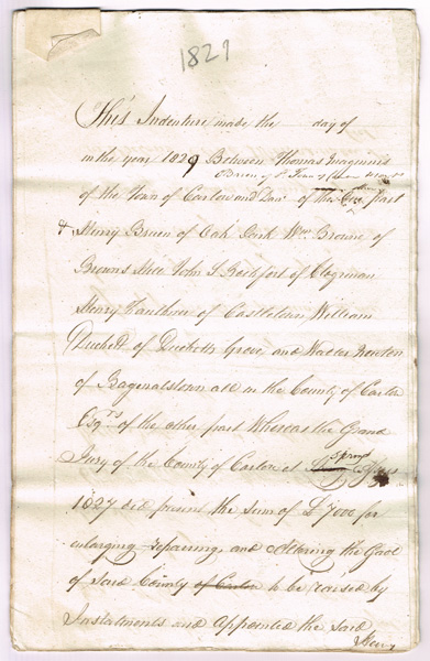 1812-1829: Indentures relating to the building and extension of Carlow Gaol14 by 11in.Two