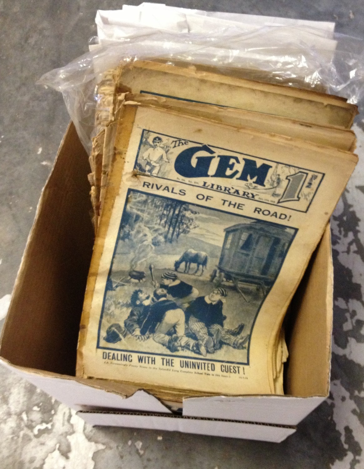 Box cont. QTY of Gem Comics 1919 ETC.