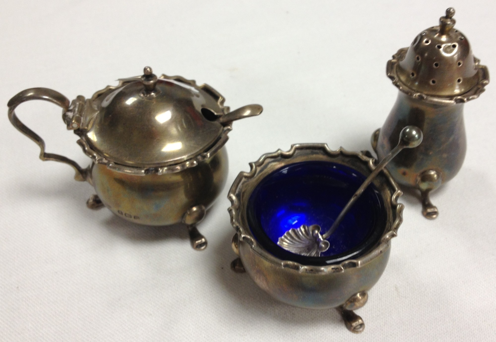 Silver Cruet Set Birmingham 1926