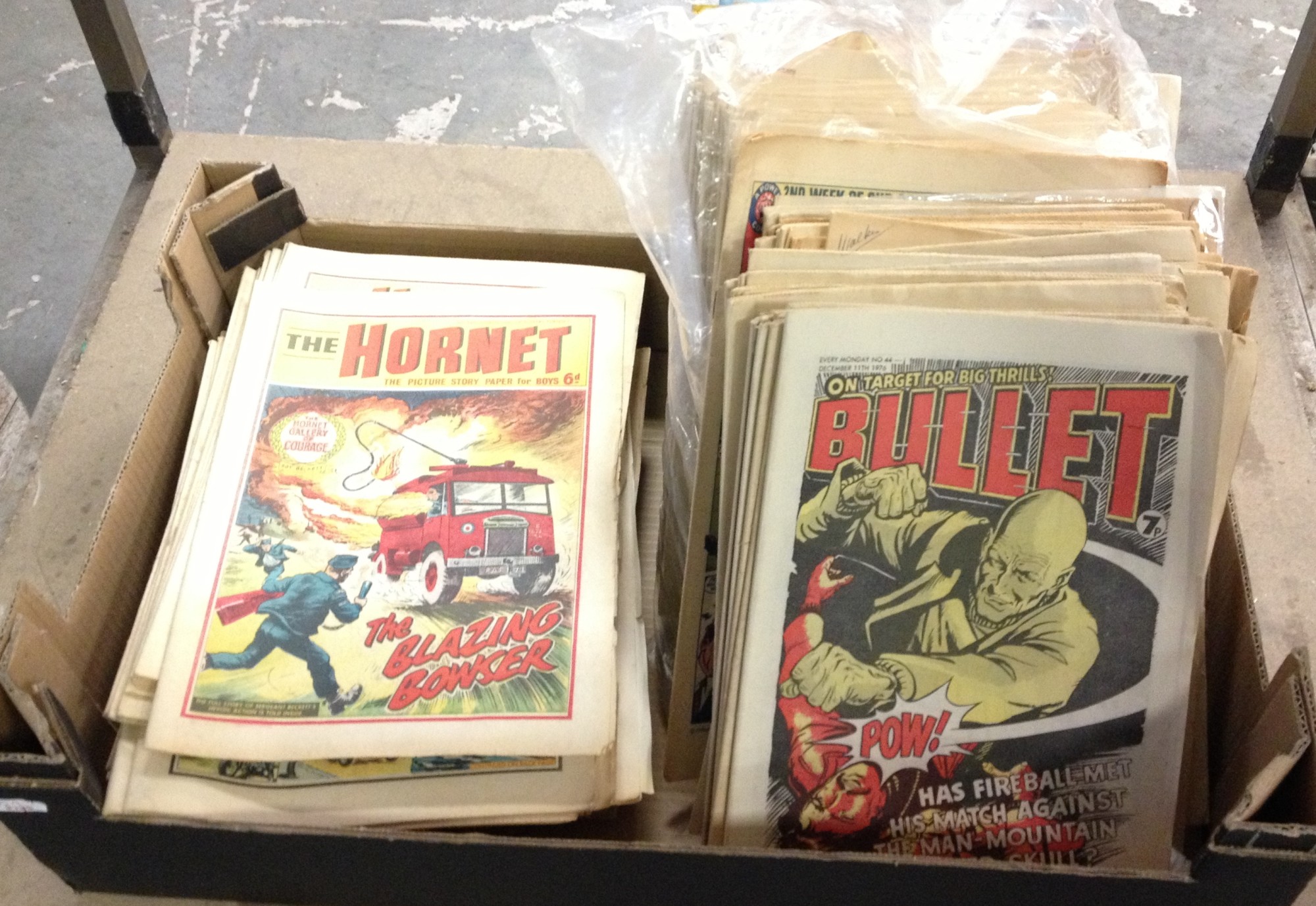 Box cont. QTY of Hornet and Bullet Comics