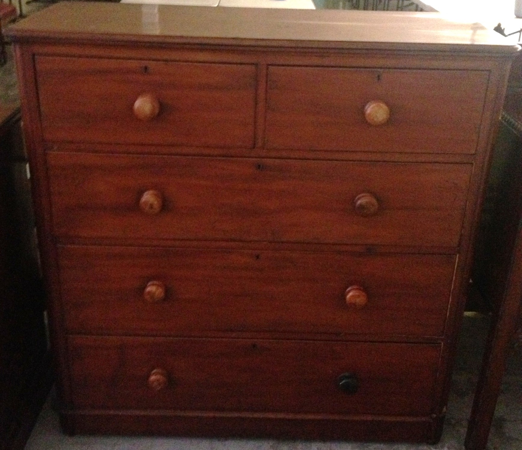 Victorian Mahogany Chest of Two Short and Three Long Drawers