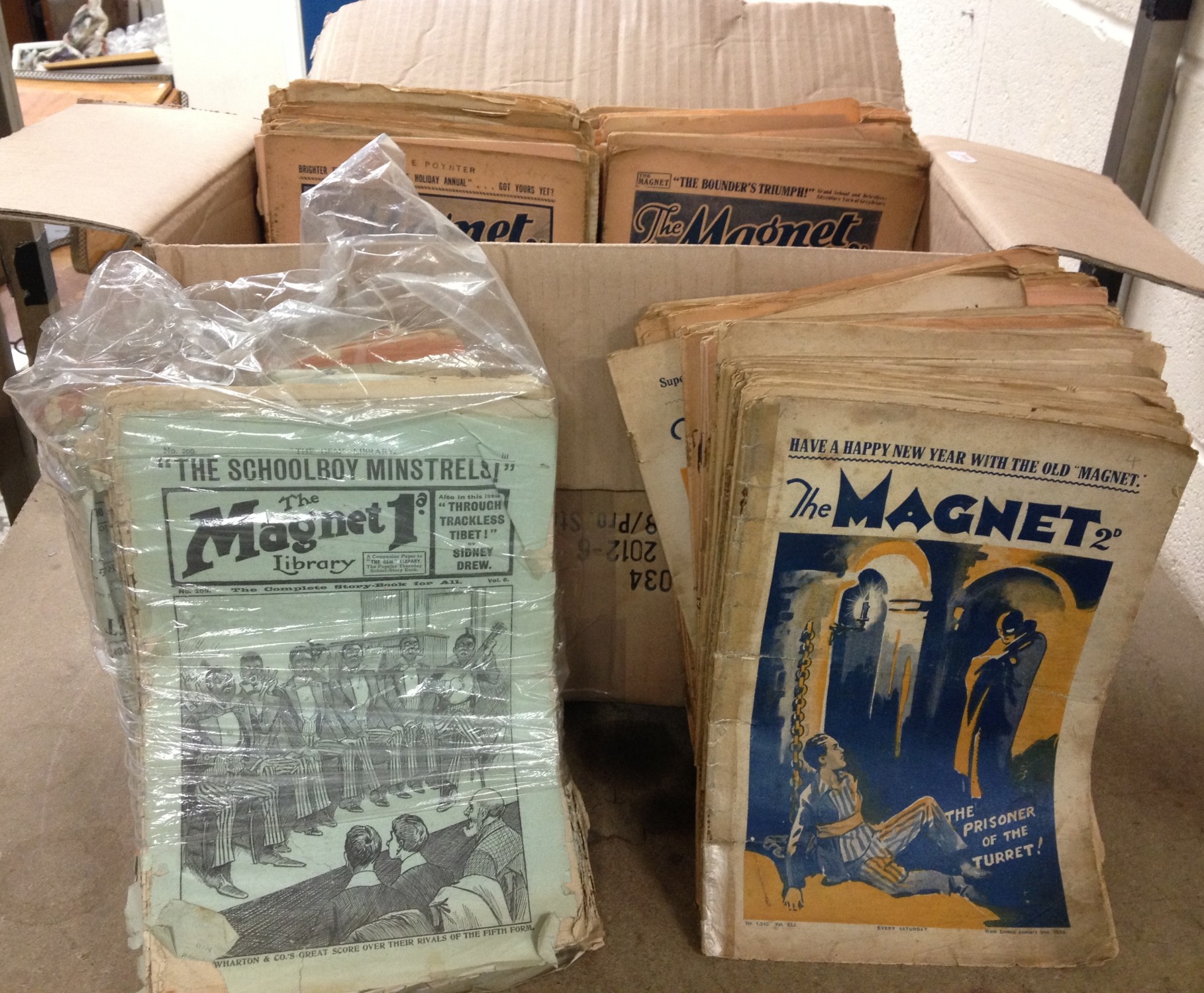 Box cont. QTY of 1930`s Magnet Comics