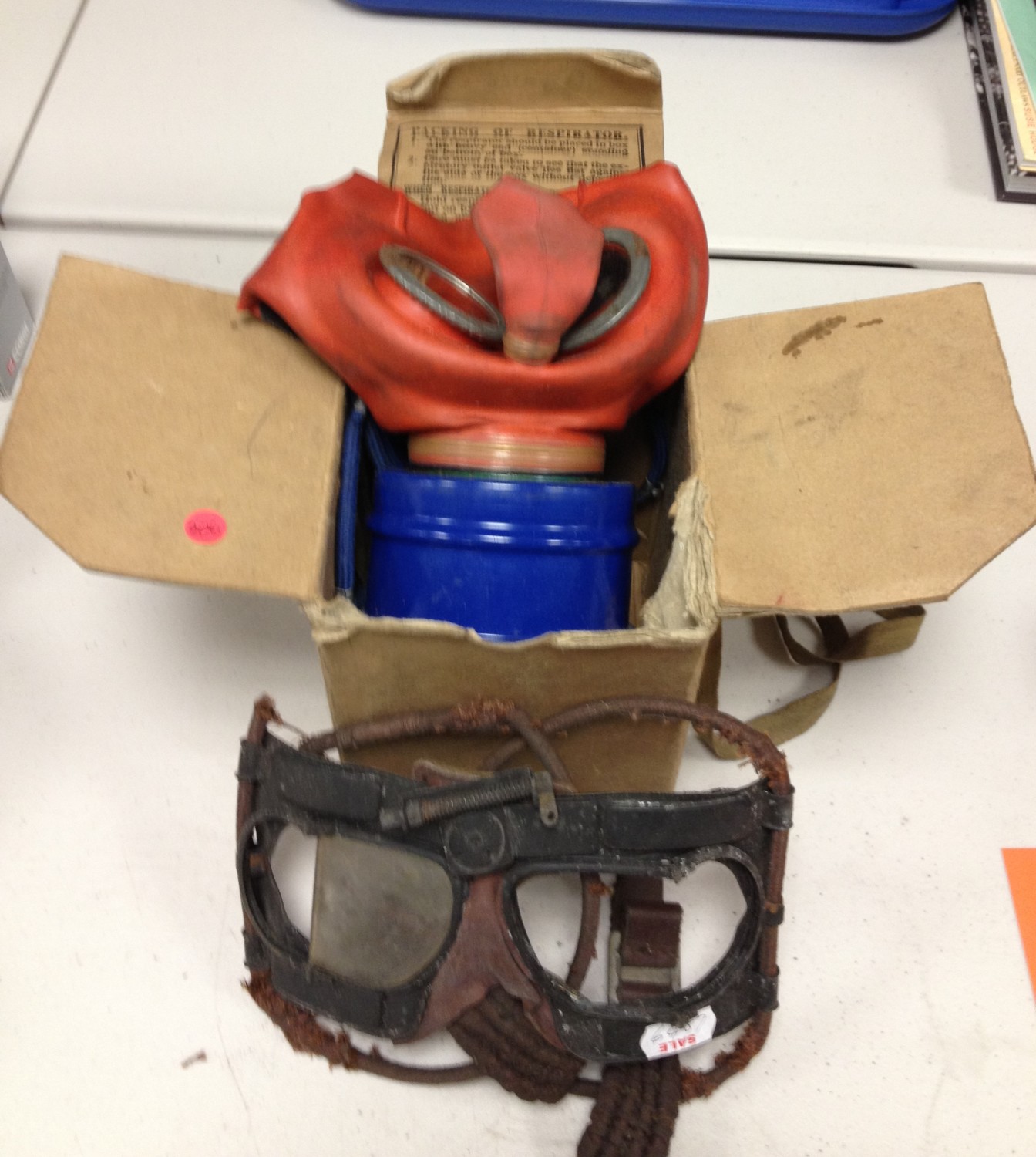 Boxed Children`s Gas Mask and Early Goggles