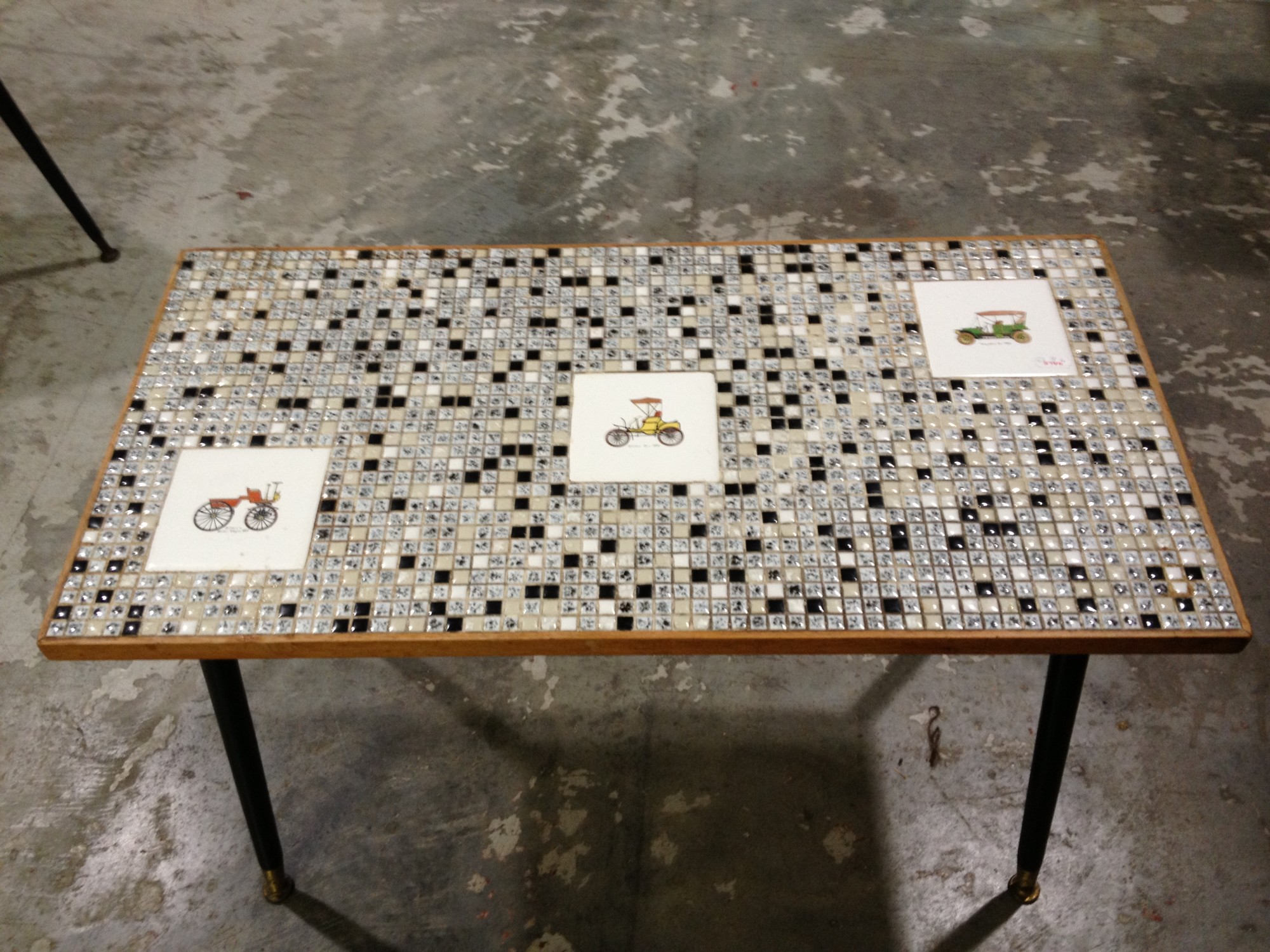 Retro mosaic tile top table