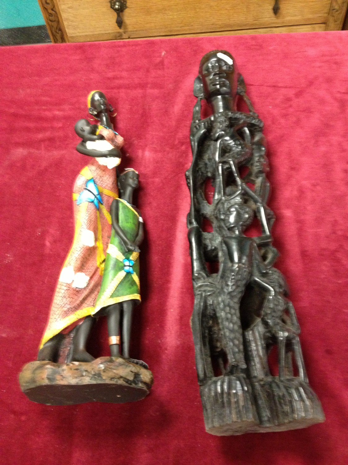 Two carved tribal figures