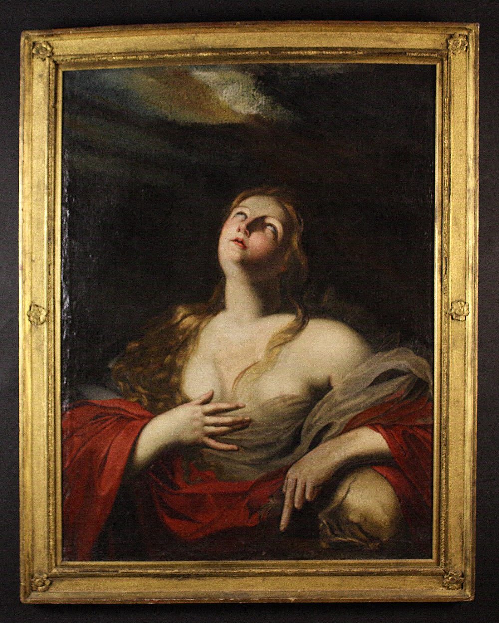 An 18th Century Renaissance Style Oil on Canvas: Mary Magdalene The Penitent, 40½ ins x 31 ins (