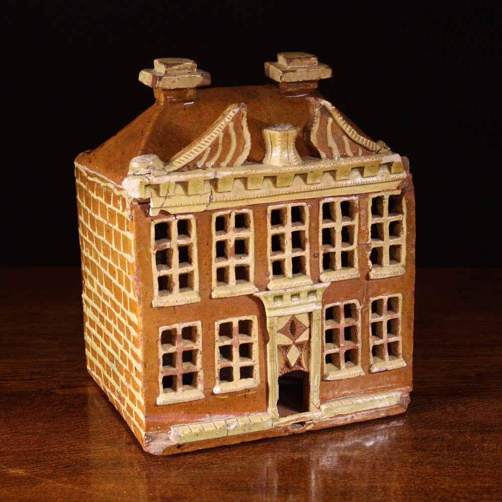 A Fine & Rare South West Potteries Slipware Model of a Mansion House for use as a night-light or