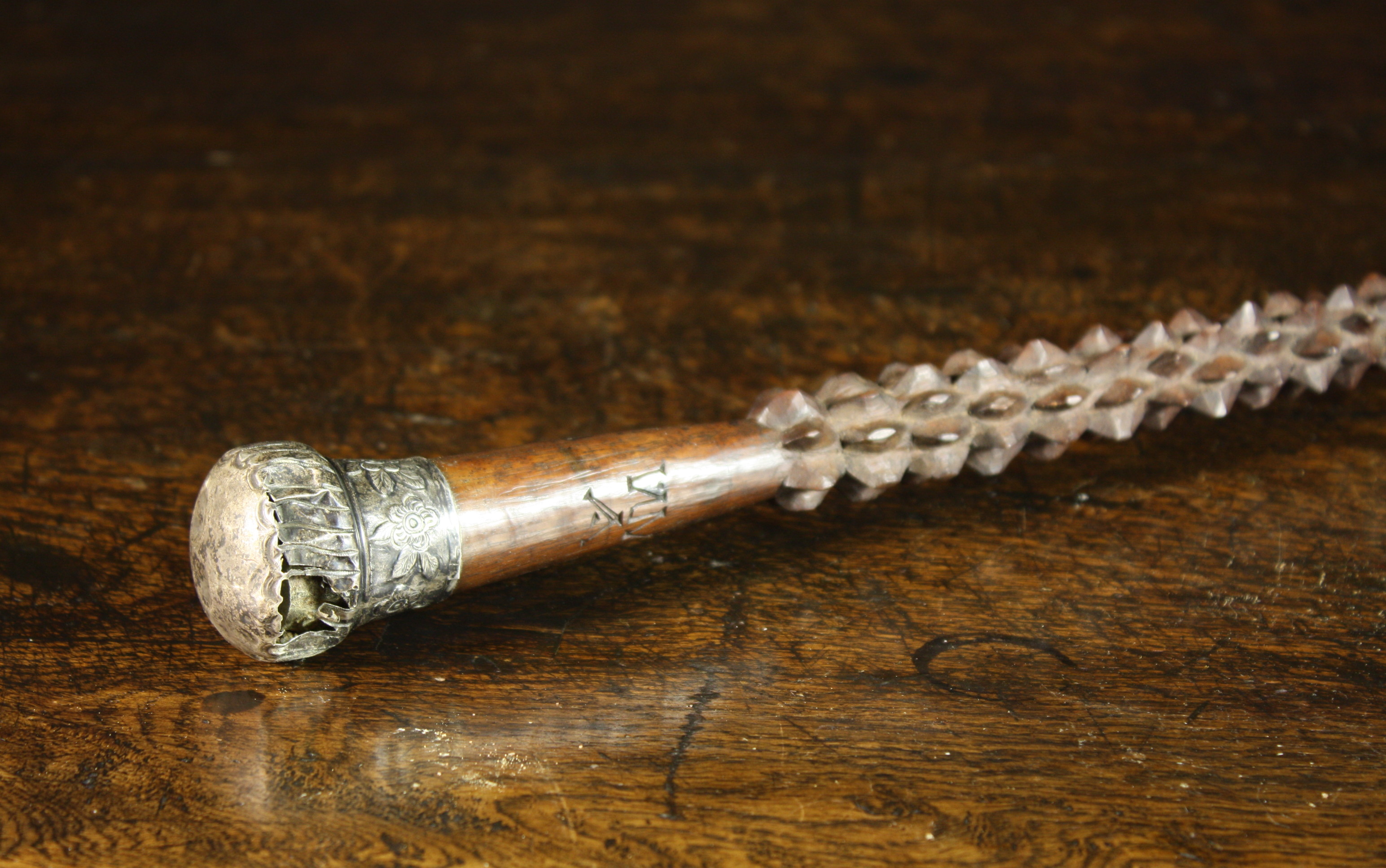 An 18th Century Samoan Isles Walking Stick made for the European Market (A/F), having an engraved