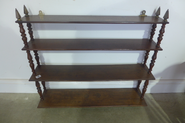 A set of oak shelves