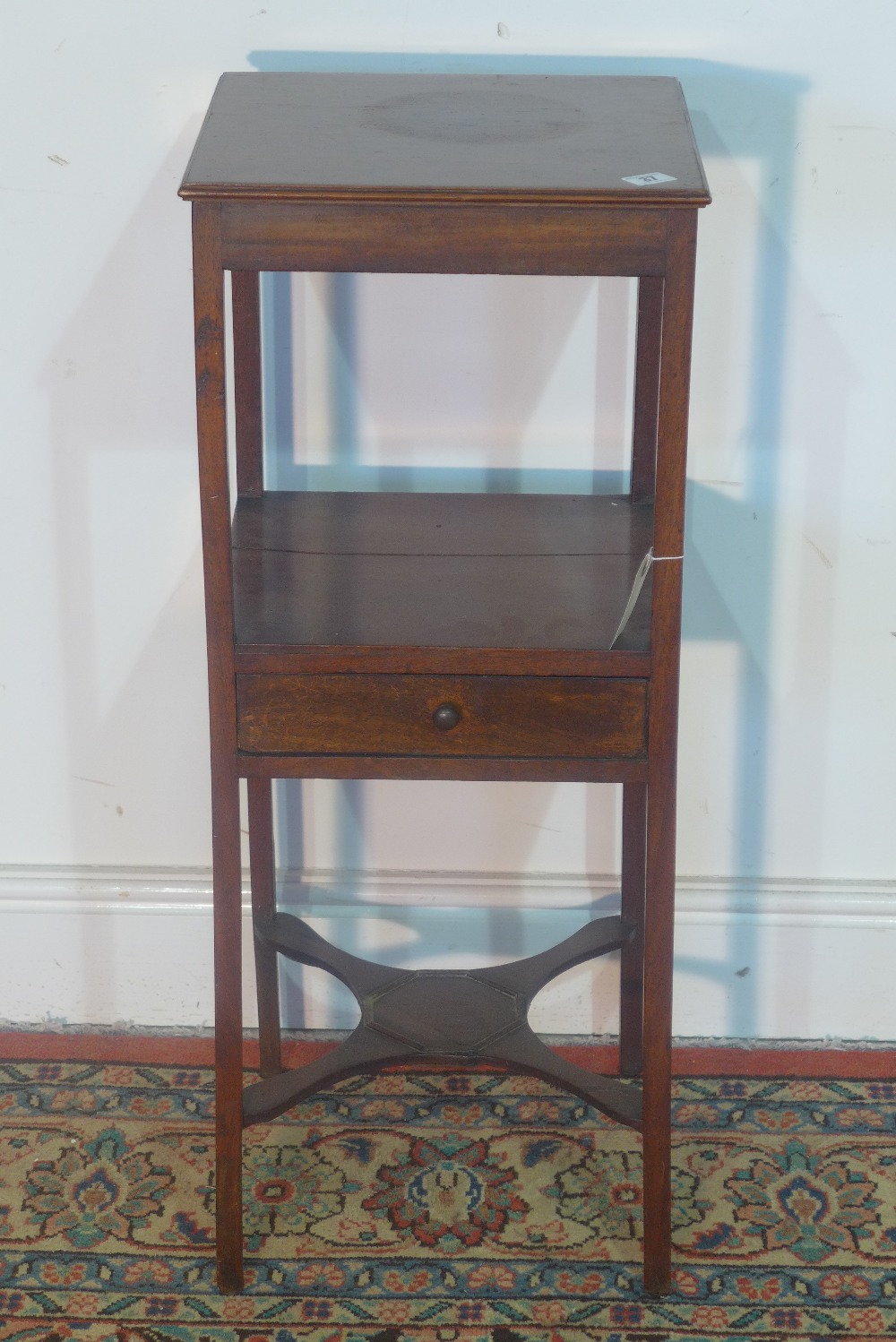 A Georgian mahogany side table with a drawer
