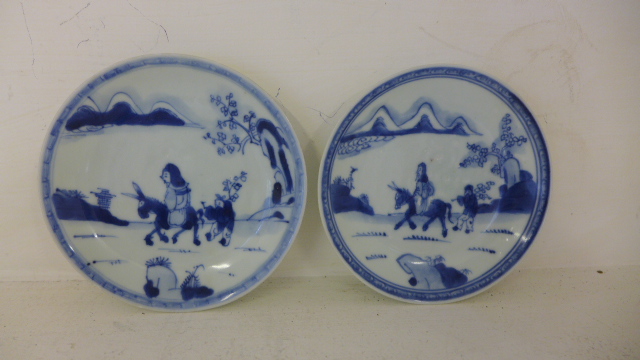 A pair of Chinese circa 1725 Camau shipwreck porcelain Search for plum blossom" blue and white