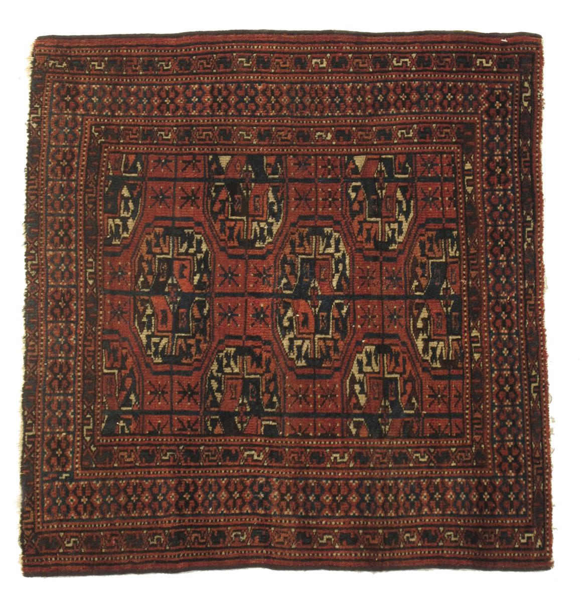 A Tekke Turkmen khorjin face, Turkmenistan, late 19th century, 28? x 30? (73.3 x 77.8cm).