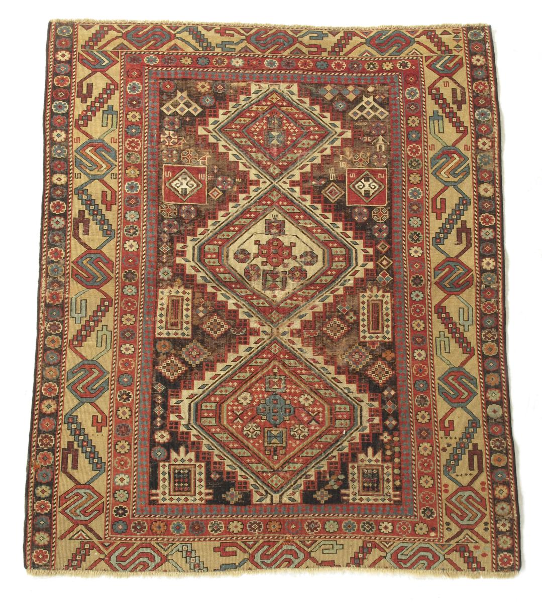 A Shirvan rug, south east Caucasus, late 19th century, 50½ x 42in (128 x 107cm).
