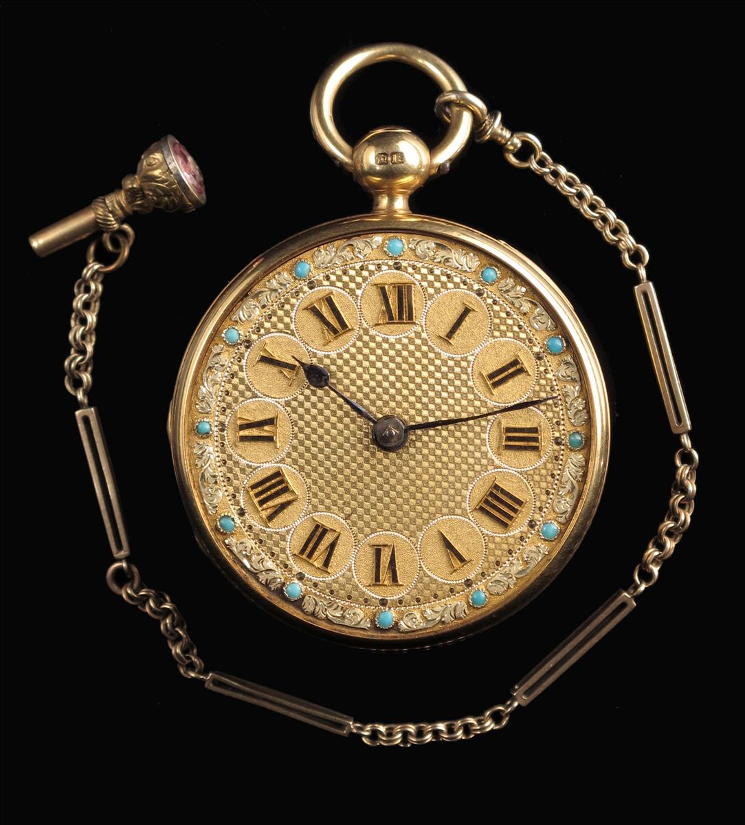 A good 18ct gold Regency watch, full plate movement signed Wm. Manning, Worcester, no. 775, now