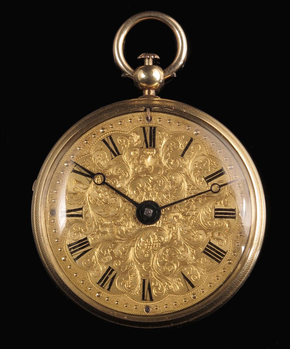 Attributed to Sigismund Rentzsch. A very rare quarter repeating duplex watch, the gold dial with