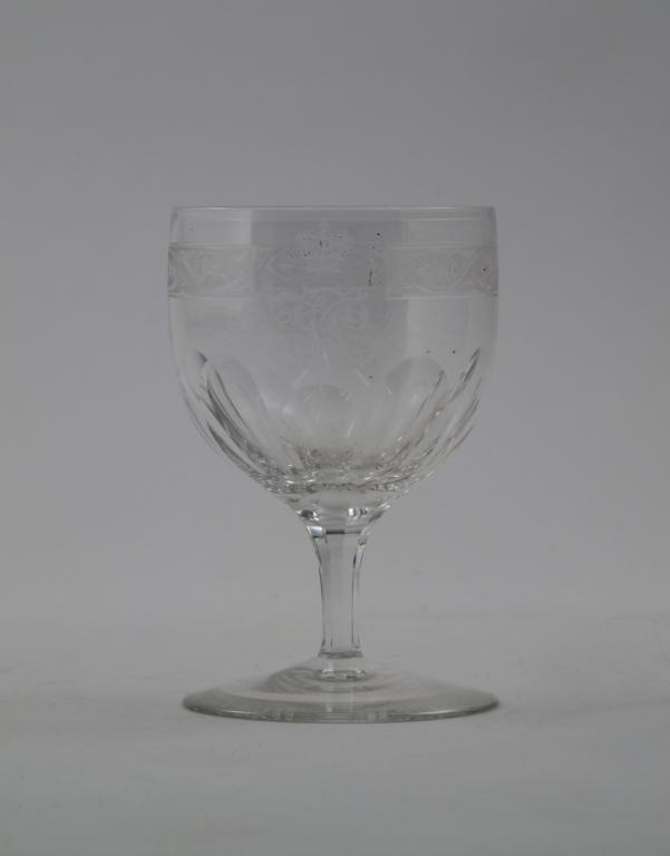 Royal interest: an engraved commemorative glass from a Royal suite mid 19th century, engraved