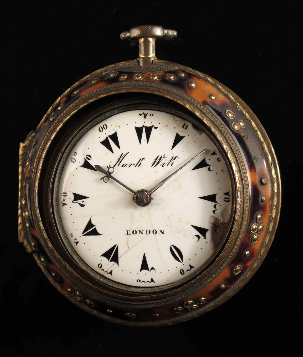 A gilt metal pair cased watch with Turkish dial, verge movement signed Henry Cox, London, associated