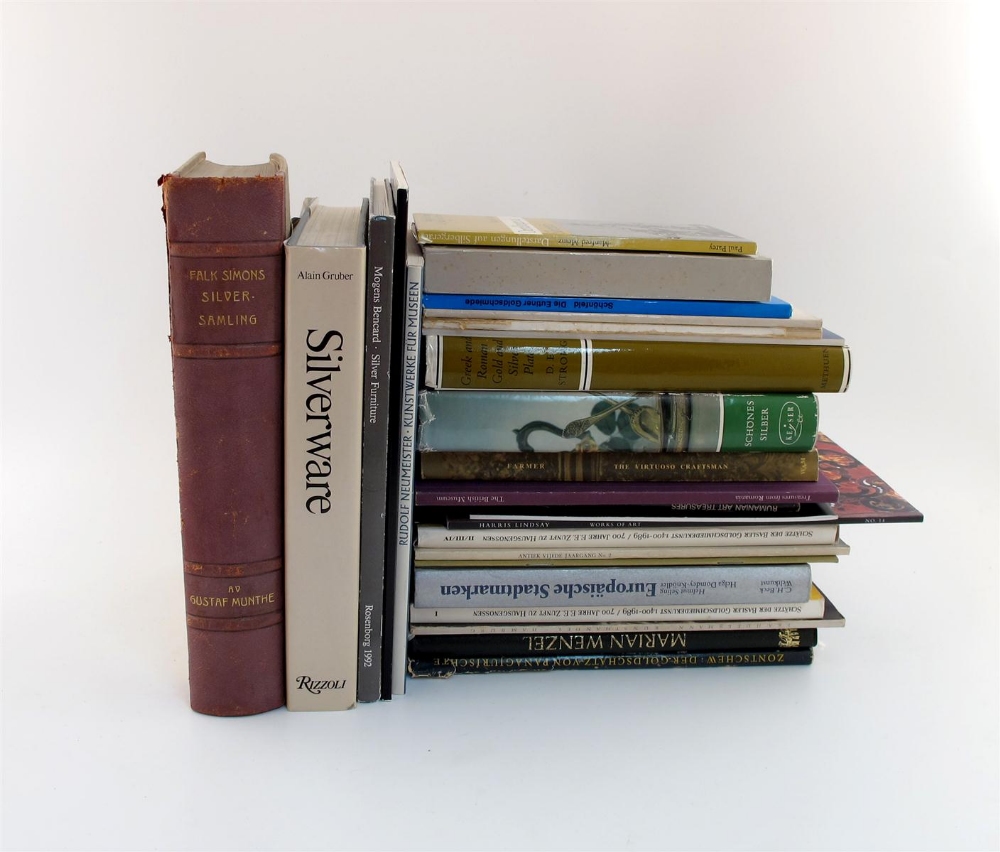 A quantity of books and catalogues relating to continental silver and works of art, including,