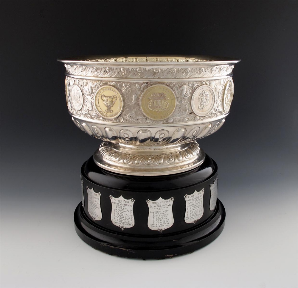 Rowing interest, a Victorian silver trophy bowl, by Frederick Sibray and Job Hall, London 1887,