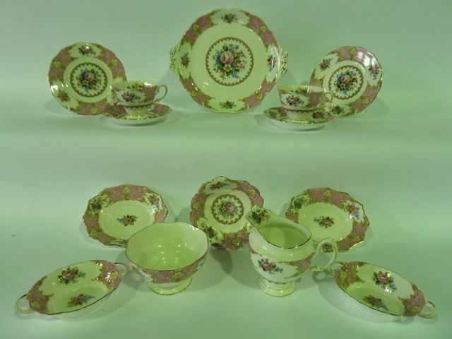 An extensive collection of Royal Albert "Lady Carlisle" pattern tea wares comprising cake plate,