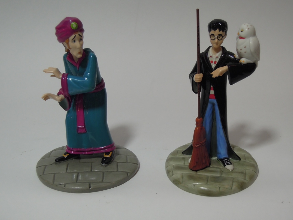 Two Royal Doulton Harry Potter figures including "Professor Quirrell" and "Wizard in Training" (